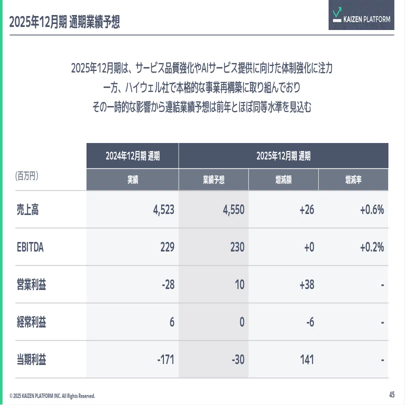 Kaizen Platform 2024年 12月期 通期決算説明会レポート「収益基盤の再