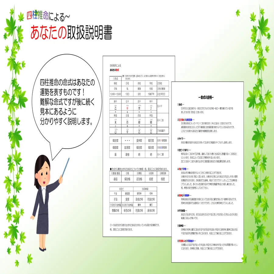 四柱推命による あなたの取扱い説明書] [九星気学による 吉方位引越し