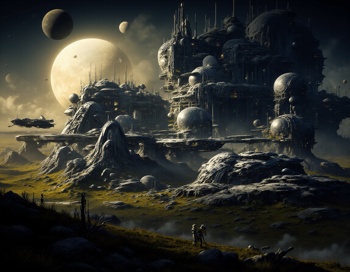 かつて無いほどの驚異の光景」画を逆に画からプロンプト生成し直して