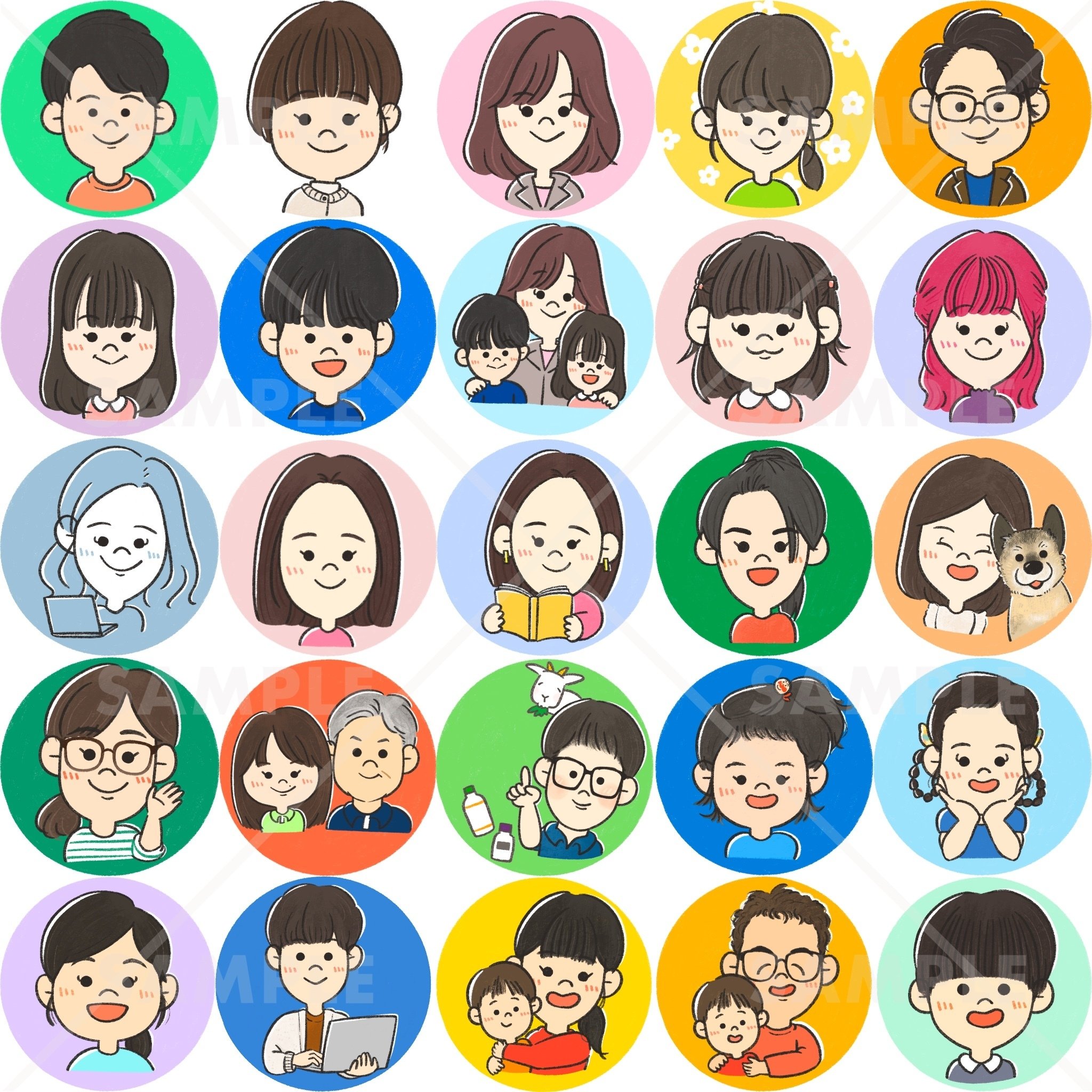 似顔絵アイコンイラスト制作実績が150人を超えました