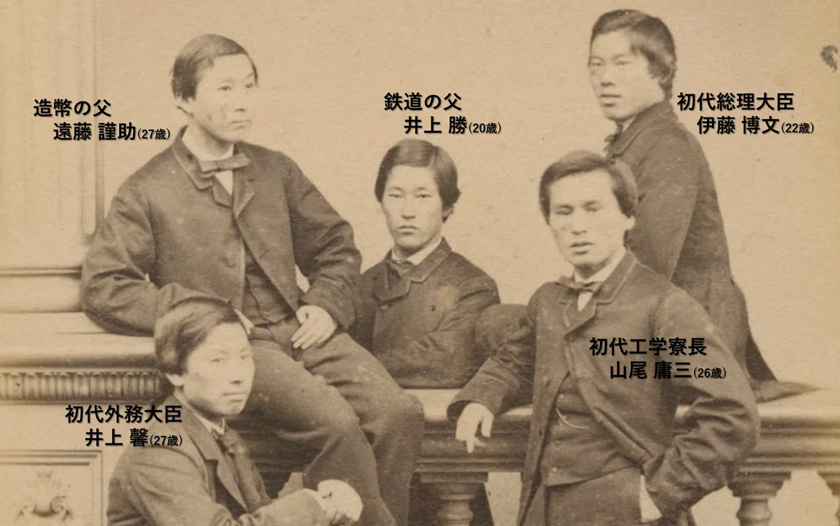長州五傑のイギリス留学（1863年6月27日出航）