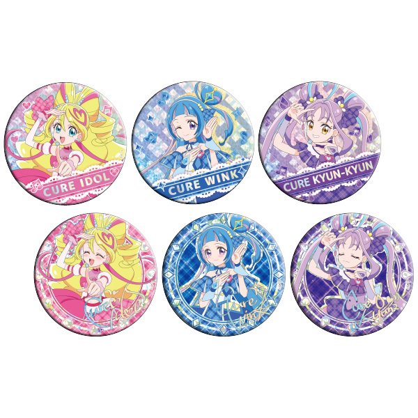 キュアアイドル 缶バッジ　キミとアイドルプリキュア展キミと会える瞬間！ キミとアイドルプリキュア展限定 キュアウインク 缶バッジ