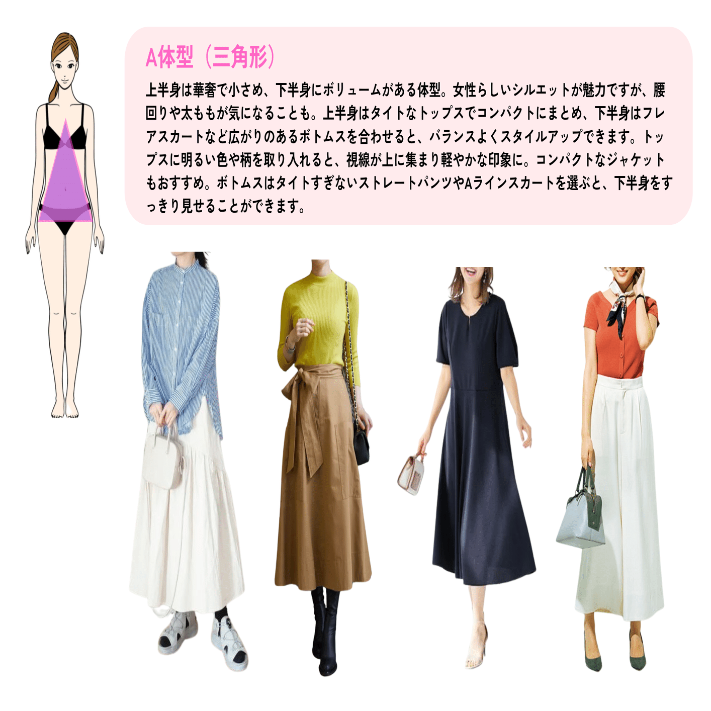 あなたの体型はどのシルエット？5つの体型分析を知ろう！｜ミナジロー