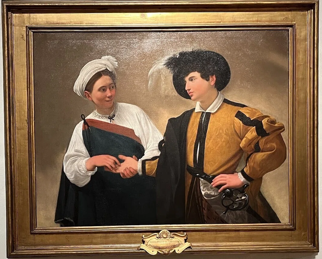 送料無料 イタリアローマ購入 肉筆絹本細密絵画 西洋骨董 イタリア滞在記(31) 美術館＠ローマ｜komo