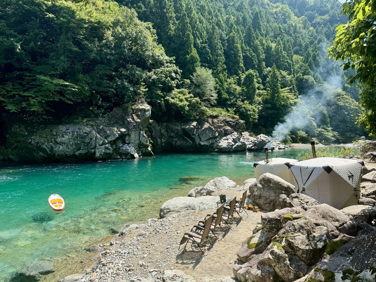 テントサウナを板取川