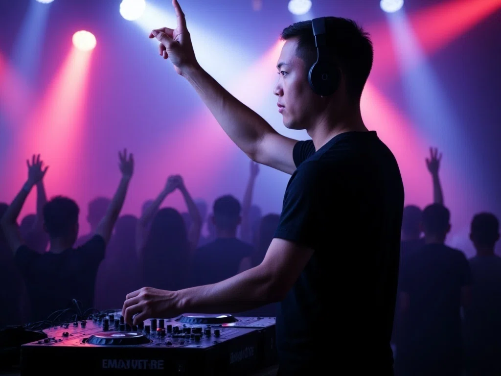 DJをする日本人男性の様子