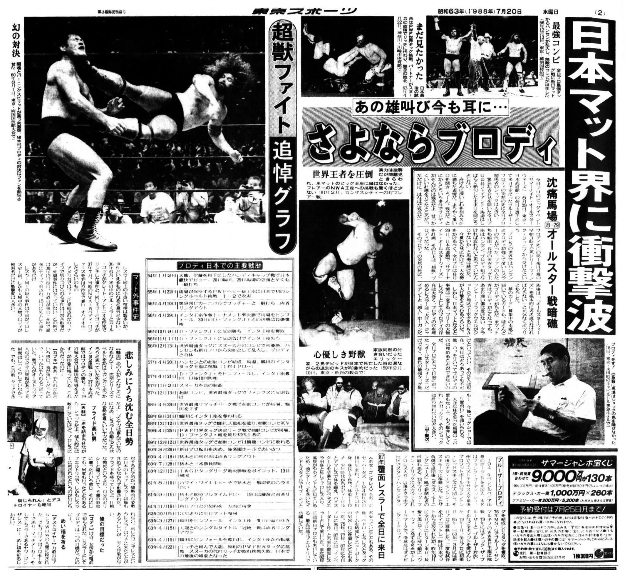 The Bruiser Brody Stabbing Incident Reported by Newspapers and