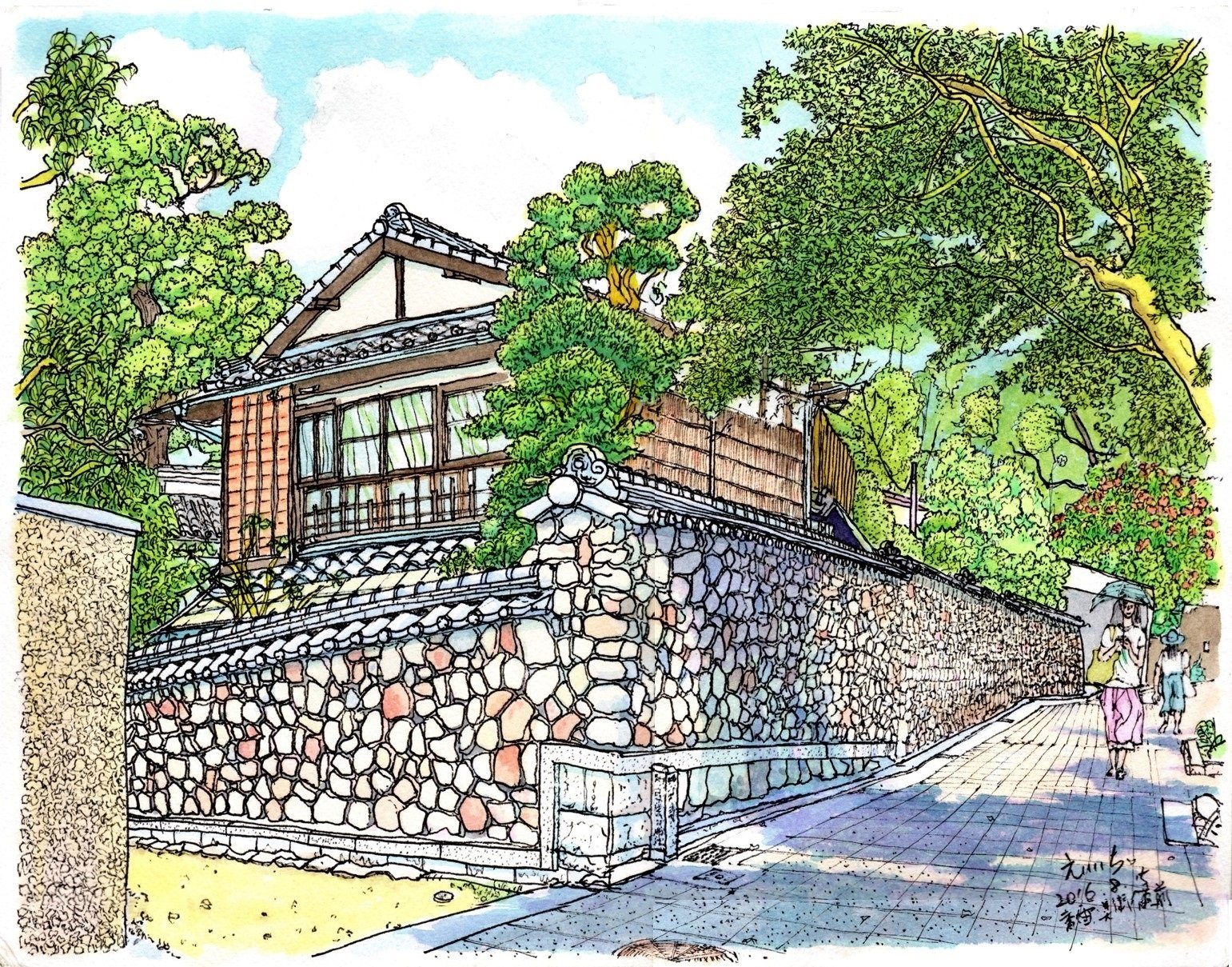 私のスケッチポイント／作品紹介あれこれ＞神戸・香雪美術館前、芦屋