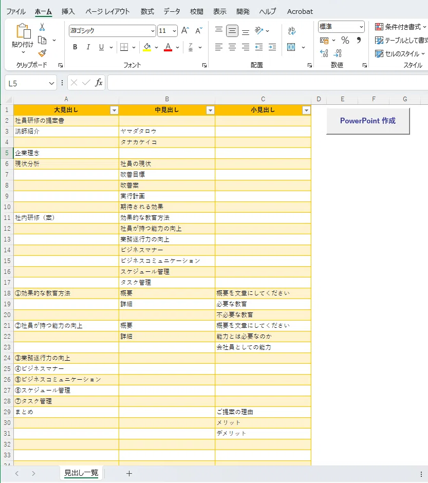 仕事術】簡単にExcelからPowerPointの資料を作る方法｜まる｜まるの
