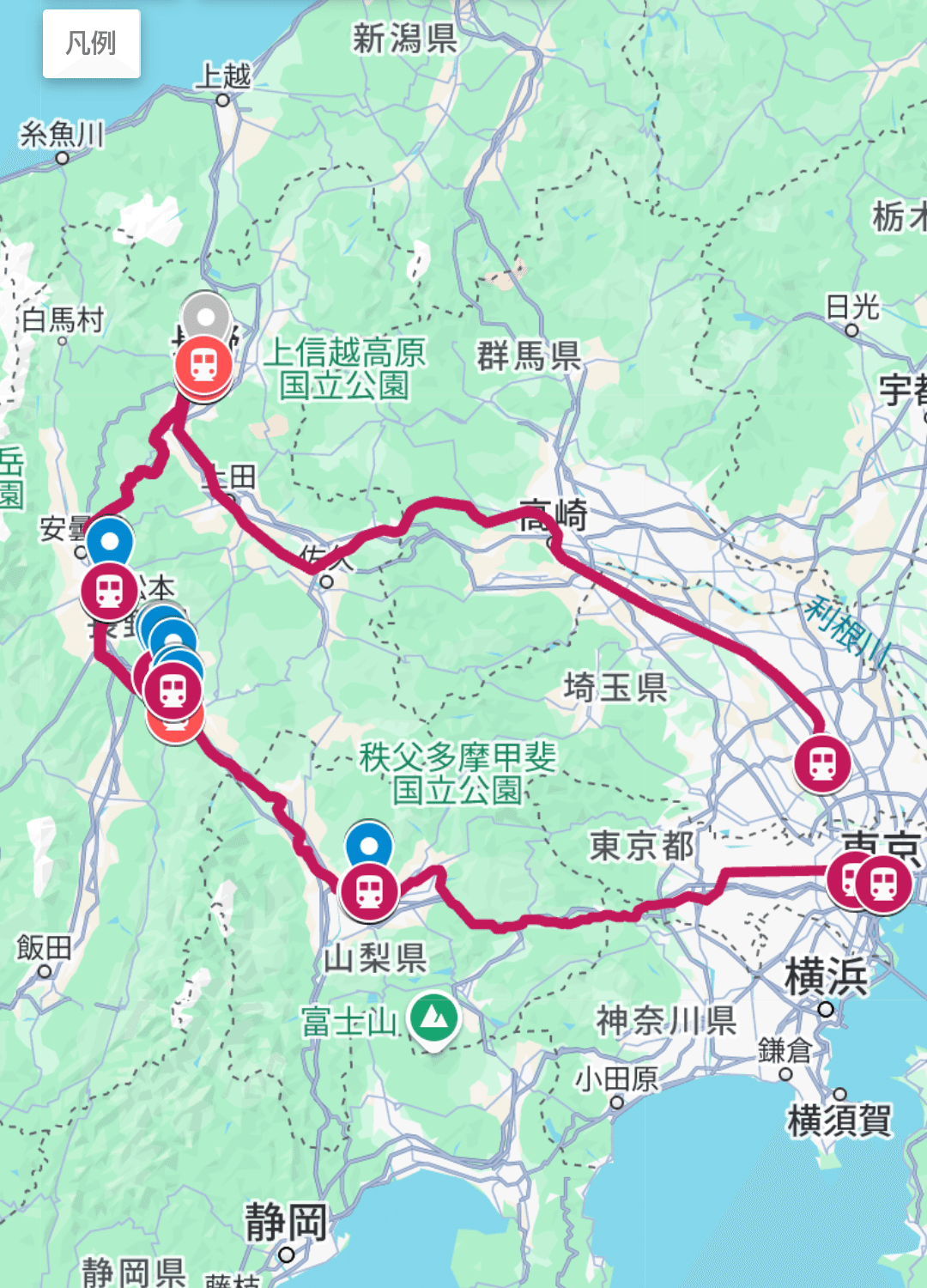 キュンパスを利用した長野・松本・甲府を1日で巡るスタンプ旅