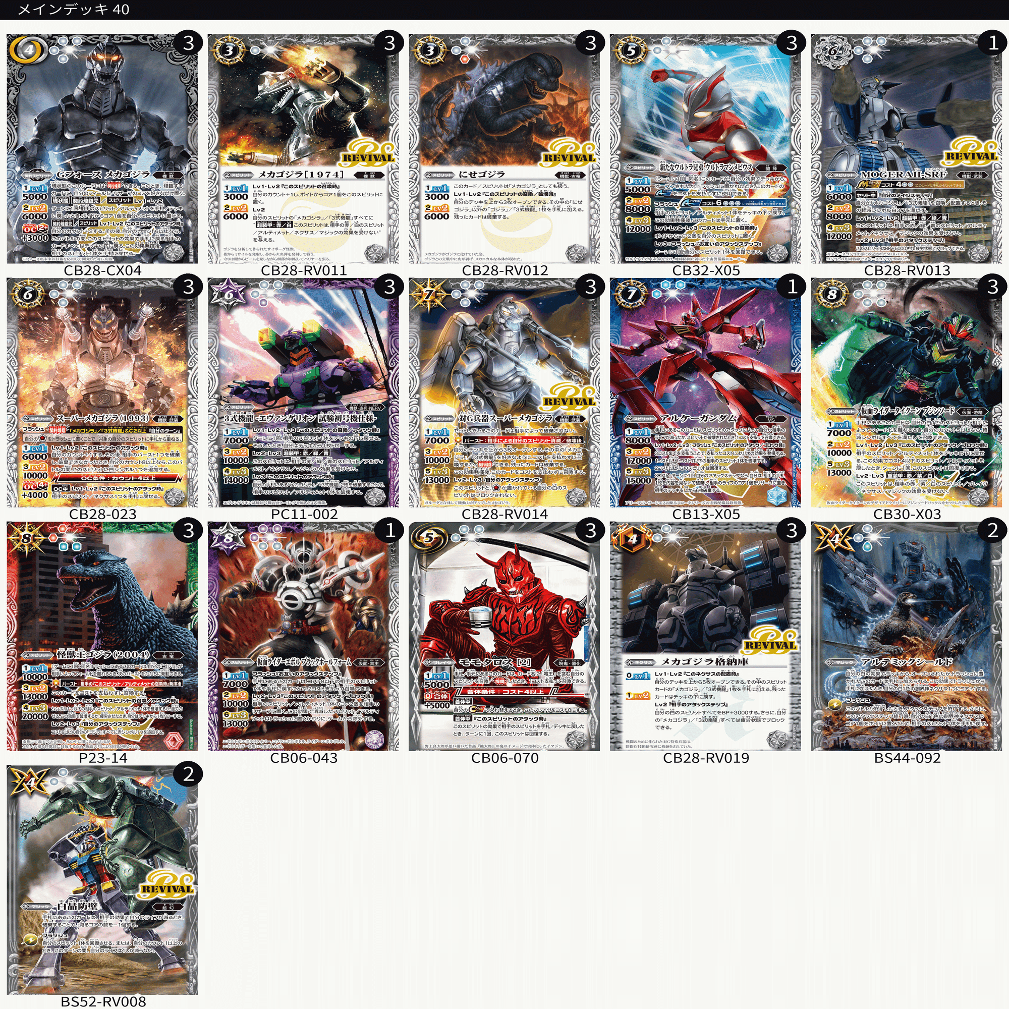 バトルスピリッツ　メカゴジラ　デッキ メカゴジラを考える【コラボ限】｜アリ