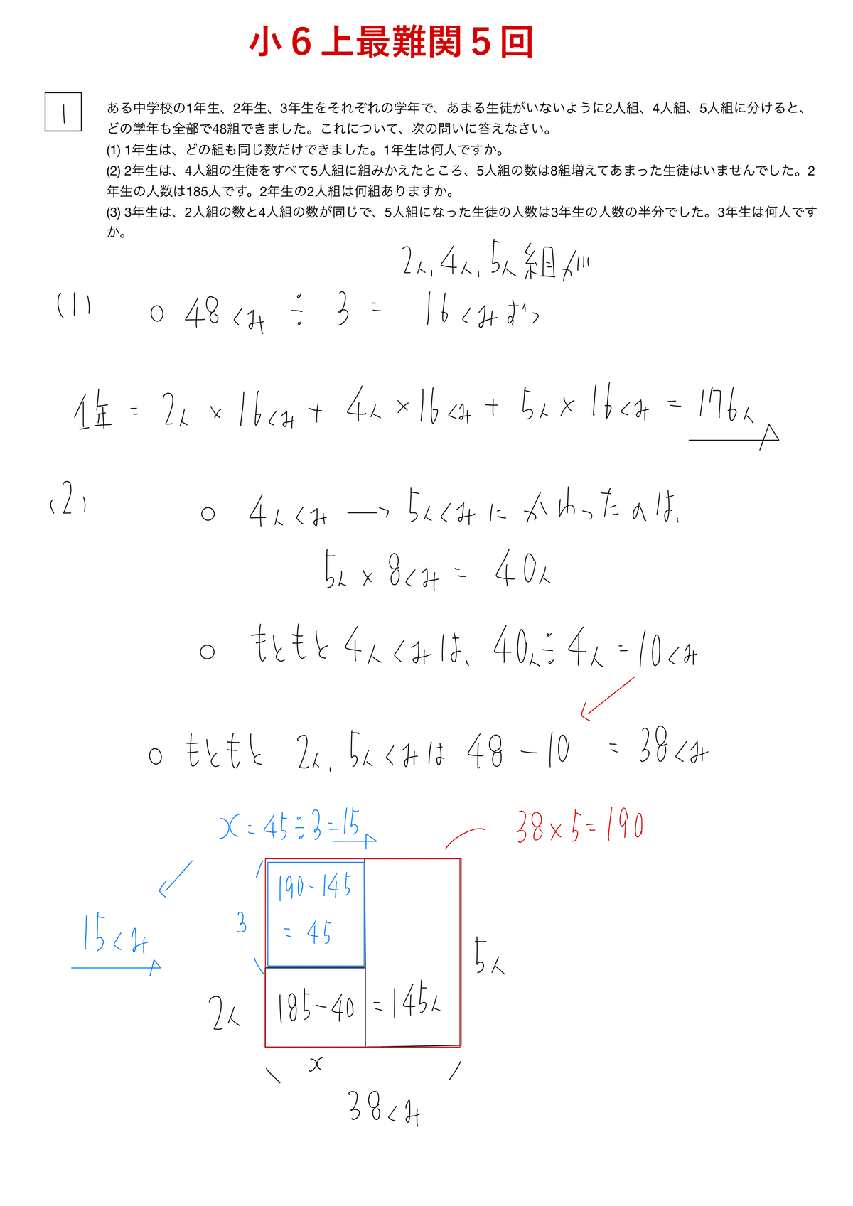 6年 第4回 2025年度 アタックテスト全教科と解答 学力判定