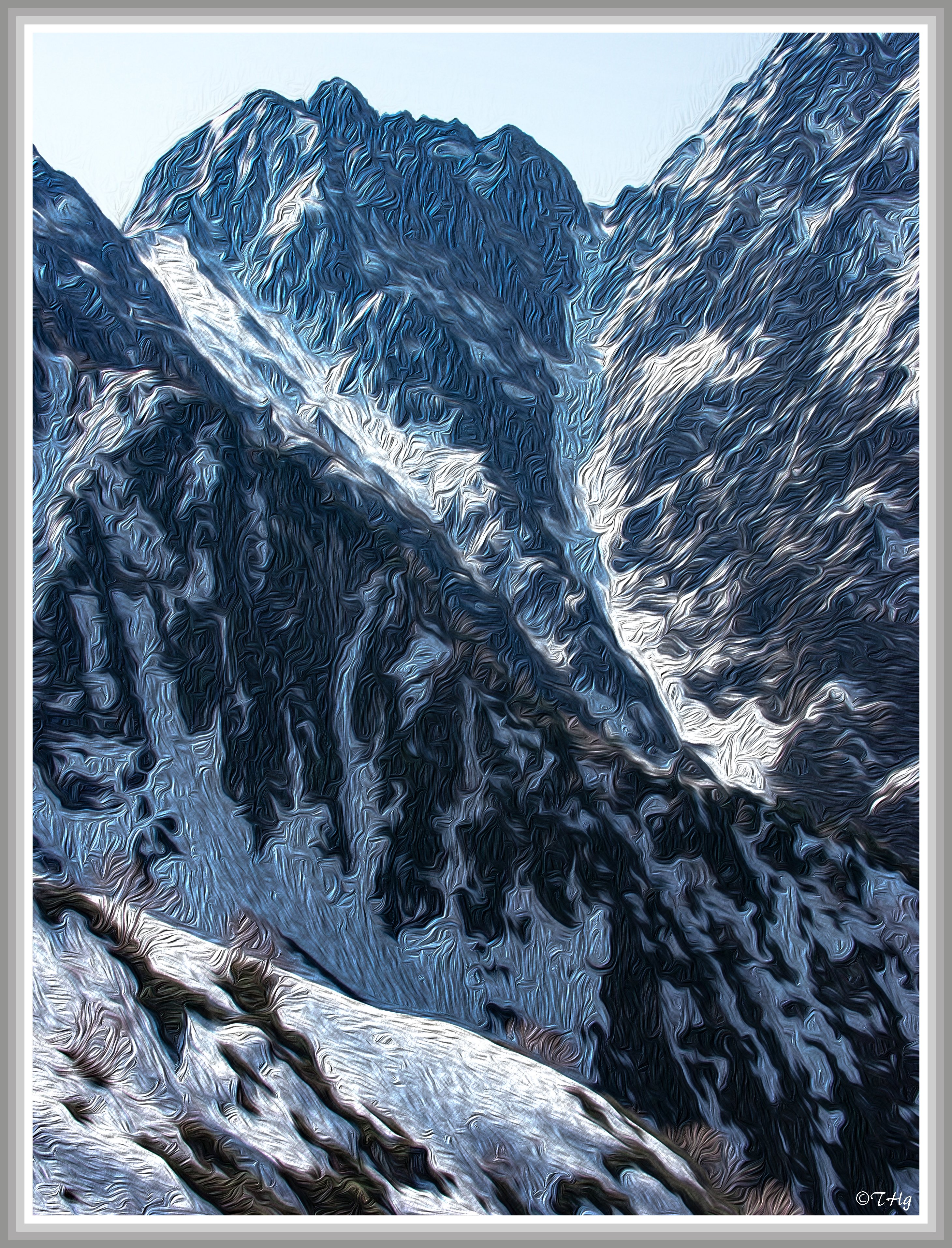 風景画 剱岳 油絵 380×455ミリ TAKASHI.G 油彩画 F6号 明日は剣岳