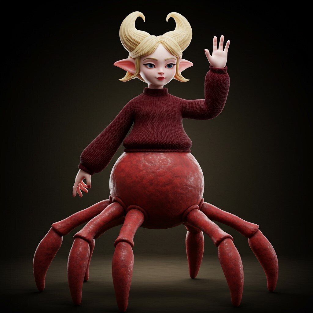 Whiskで自作イラストからAI画像生成（ゆるきゃら、角脚モンスター