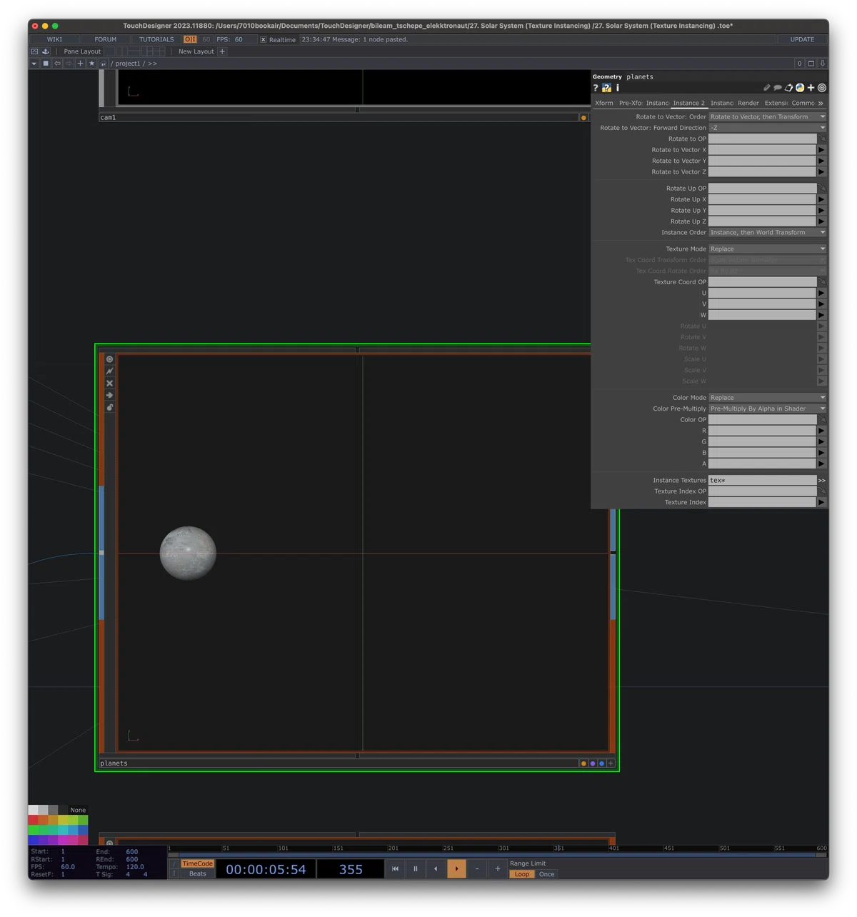 [TouchDesigner] Solar System (Texture Instancing)｜7010