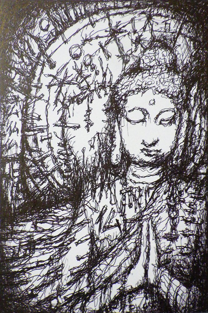 ボールペン画☆白黒 ボールペン画/カラーボールペン画｜ボールペン画の