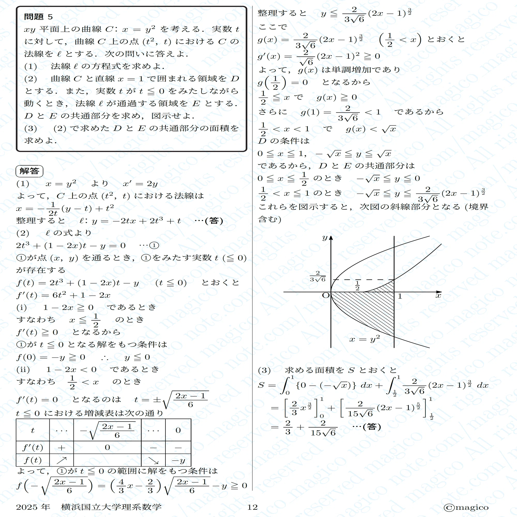 2025年横浜国立大学理系数学｜magico