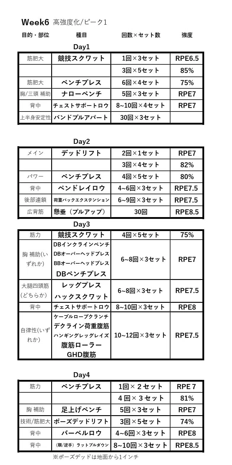 スーパーリフティングプログラム5回分 スーパーリフティングプログラム