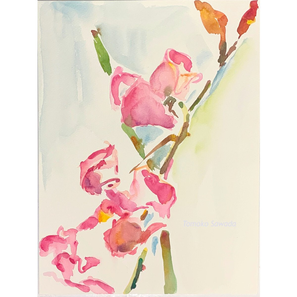 水彩画（早春：花の絵）｜ともこ （絵・コラージュ・詩） 