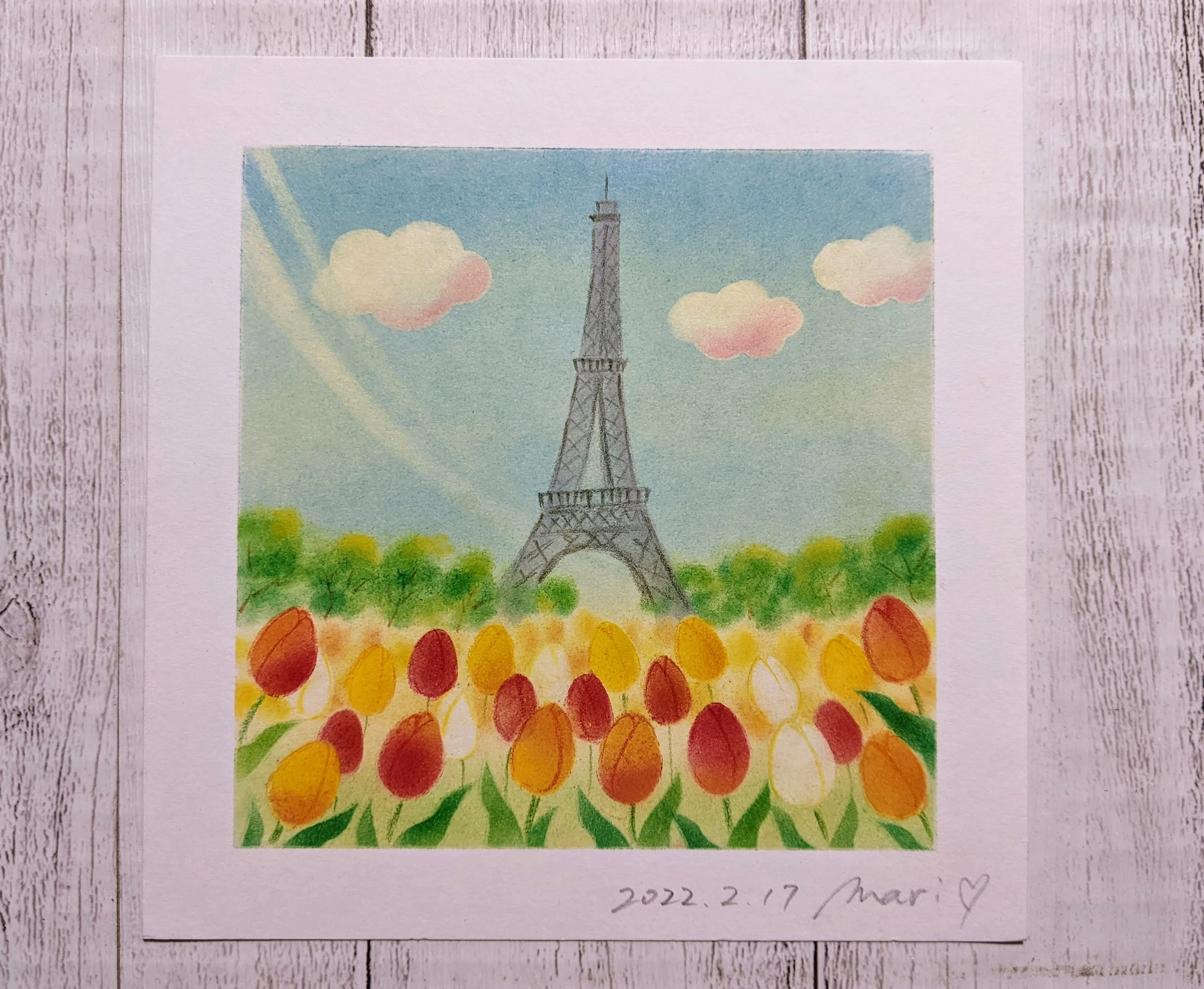 パステルアート「春のモチーフ」のご紹介♪｜成澤まり⭐初心者向け