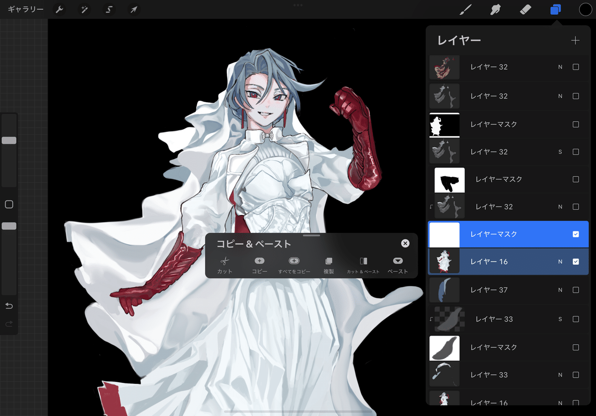 procreate】レイヤーマスクでいい感じの半透明を作る｜5136