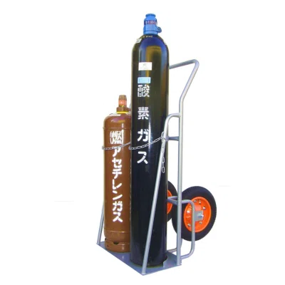 酸素2m3、アセチレン2Kg、道具一式と運搬車 A