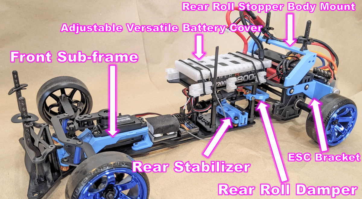 LP86 メカ・ボディ付 ロールダンパー TNGサス サーボマウント等