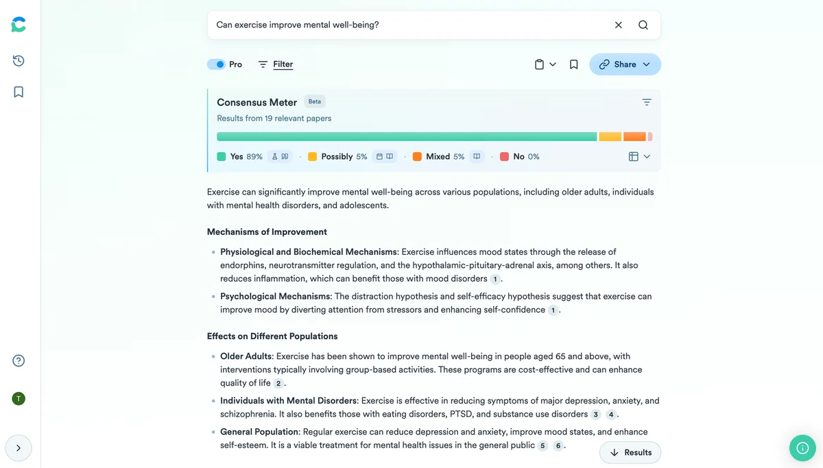 Consensus Meter AIに論文検索、要約をしてもらう(Consensus)|濱口貴光@AIとデータサイエンスが好きな薬剤師