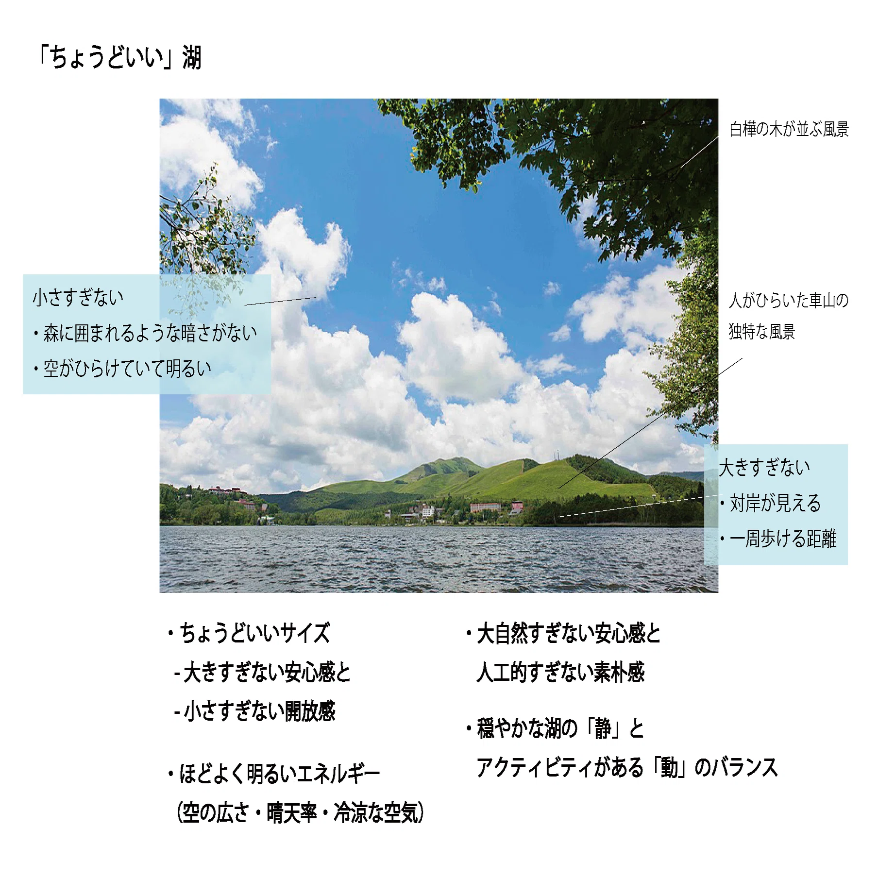 ①白樺湖方面　バスガイド　資料　教本 諏訪大社　諏訪湖　霧ヶ峰　車山 わたしたちなりの「白樺湖の魅力」。｜LAKE TIME / 湖畔の時間