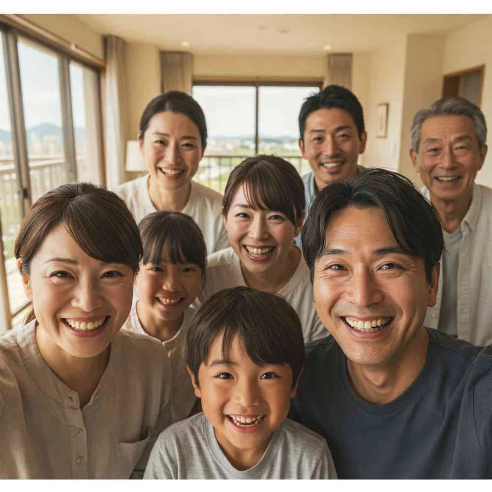 家族 人物(笑顔)フリー写真、フリー素材:お土産屋 雑貨 沖縄県南城市 愛が届ける01