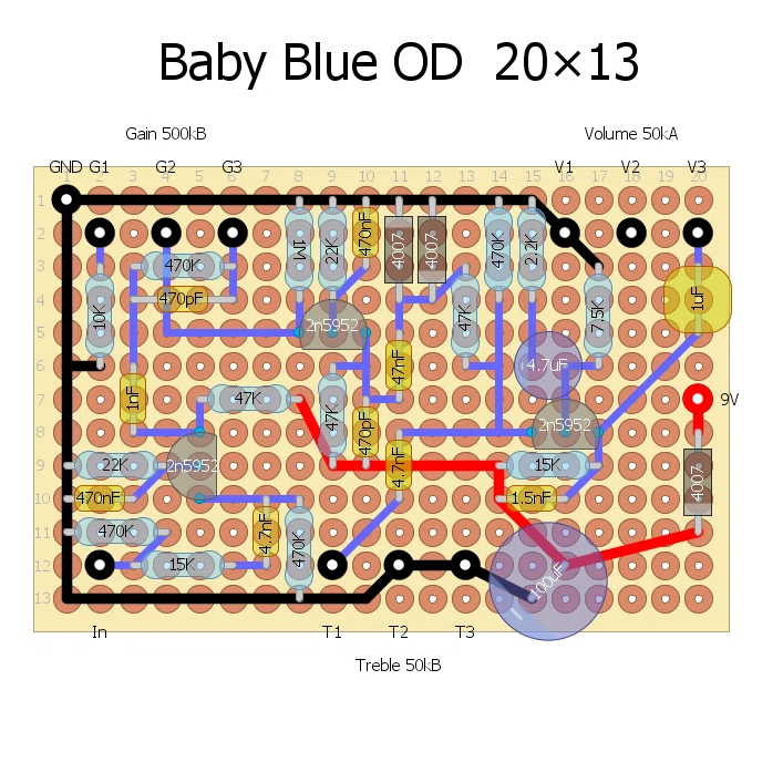 自作ペダル】BJFE / Babyblue OverDrive|むっち 自作ペダル】BJFE / Babyblue OverDrive|むっち