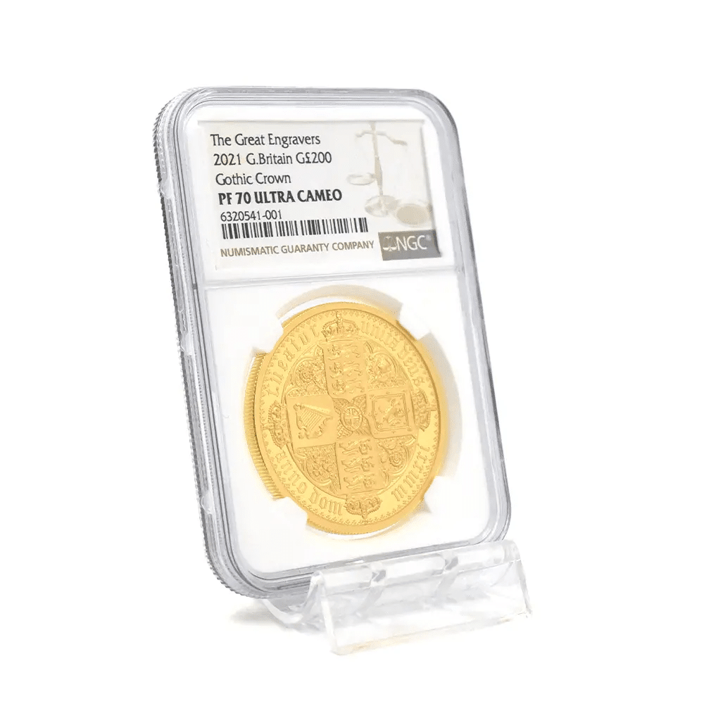 イギリス 2021 エリザベス2世 5ポンド 2オンス 銀貨 NGC PF 70
