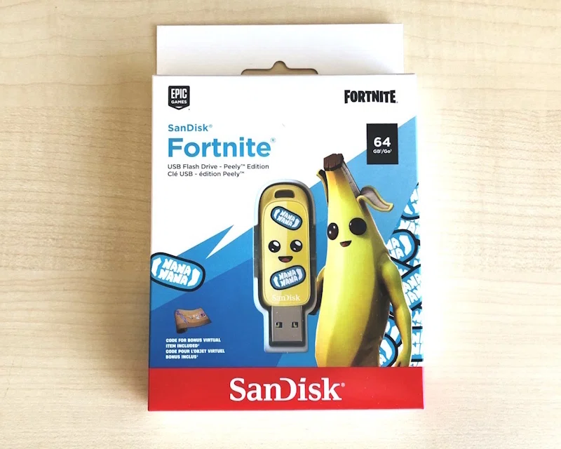 Peely Note Book USBメモリーレビュー : SanDisk Fortnite Peely Edition 64GB|4cv Lab
