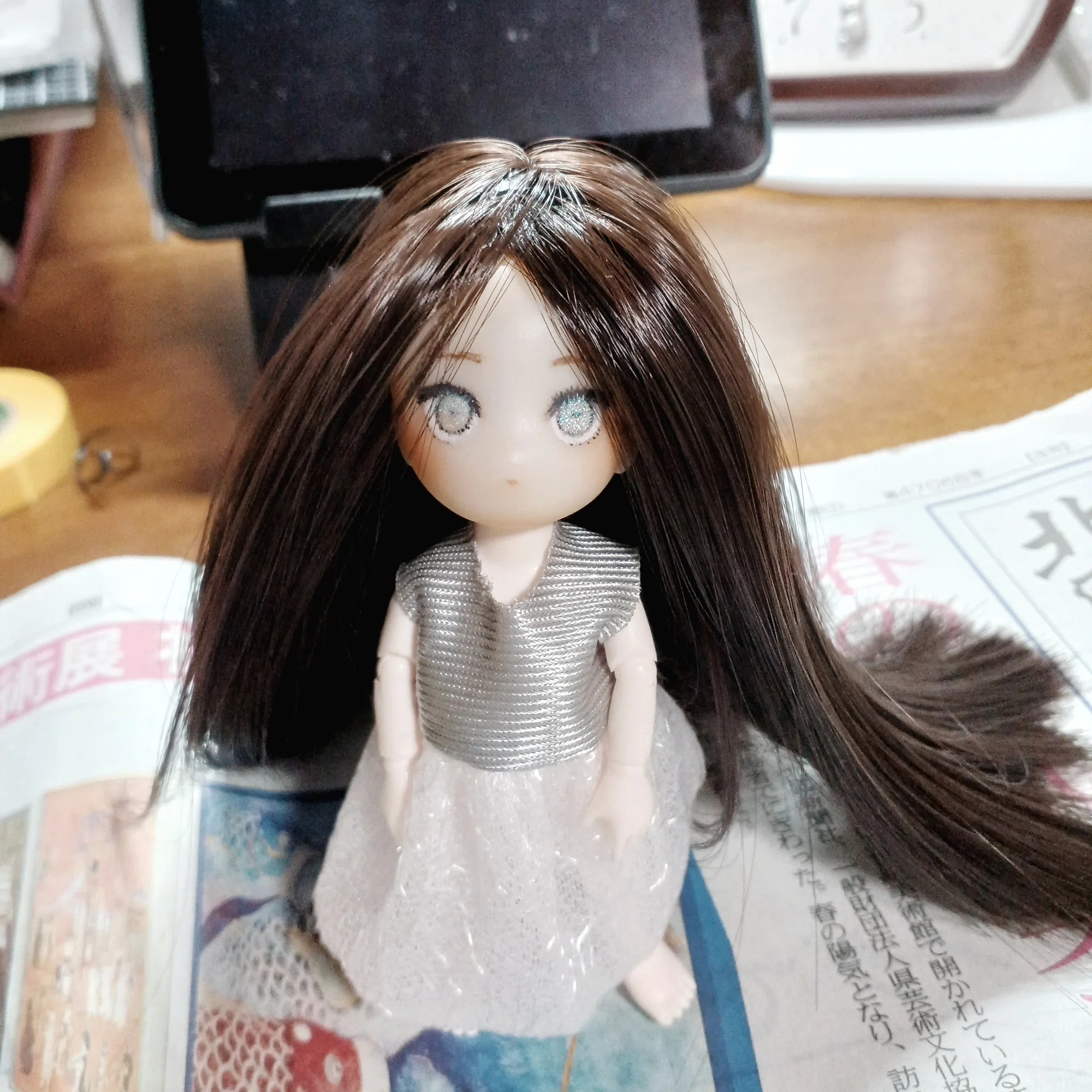 ❊ドールを作った(セリアドール編／②ウィッグ)｜かしこ（hutame_2222）