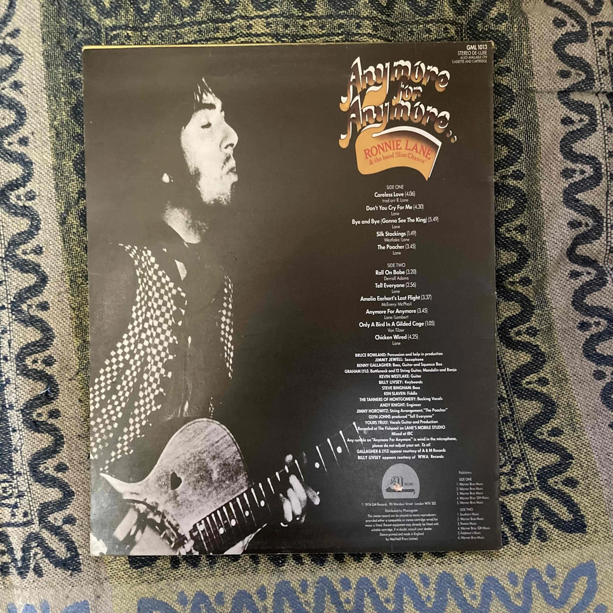 Ronnie Lane [Anymore For Anymore] GM Record GML-1013 ｜naruru