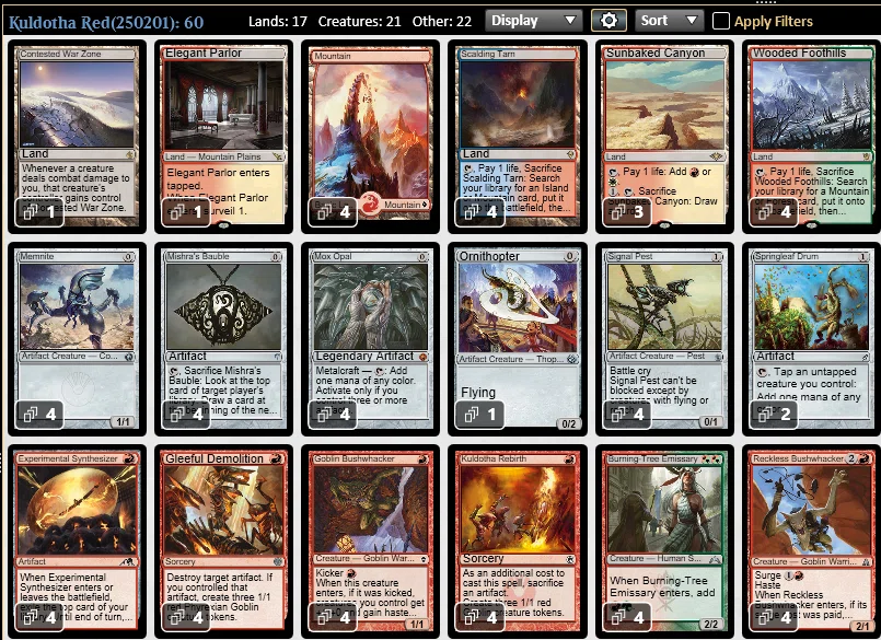 MtG モダン カルドーサレッド アップデートメモ TDM編 +新カード雑感
