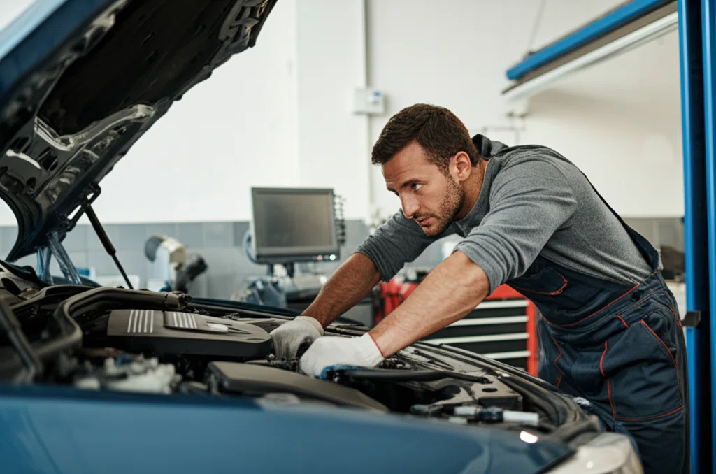 BMWのメンテナンス作業の様子