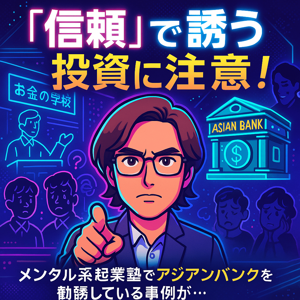 注意喚起】メンタル系起業塾で「アジアンバンク」の勧誘が行われています（洗脳手法）｜投資家JACK®️資産形成×副業×収入UP情報発信