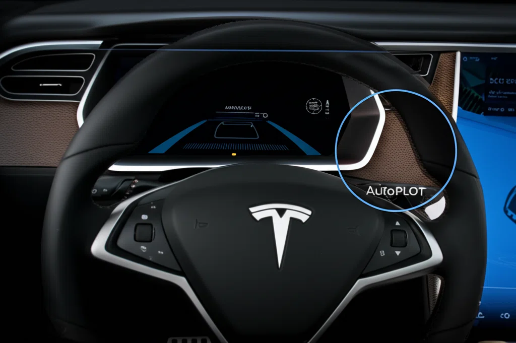 テスラ車内のオートパイロットインターフェース