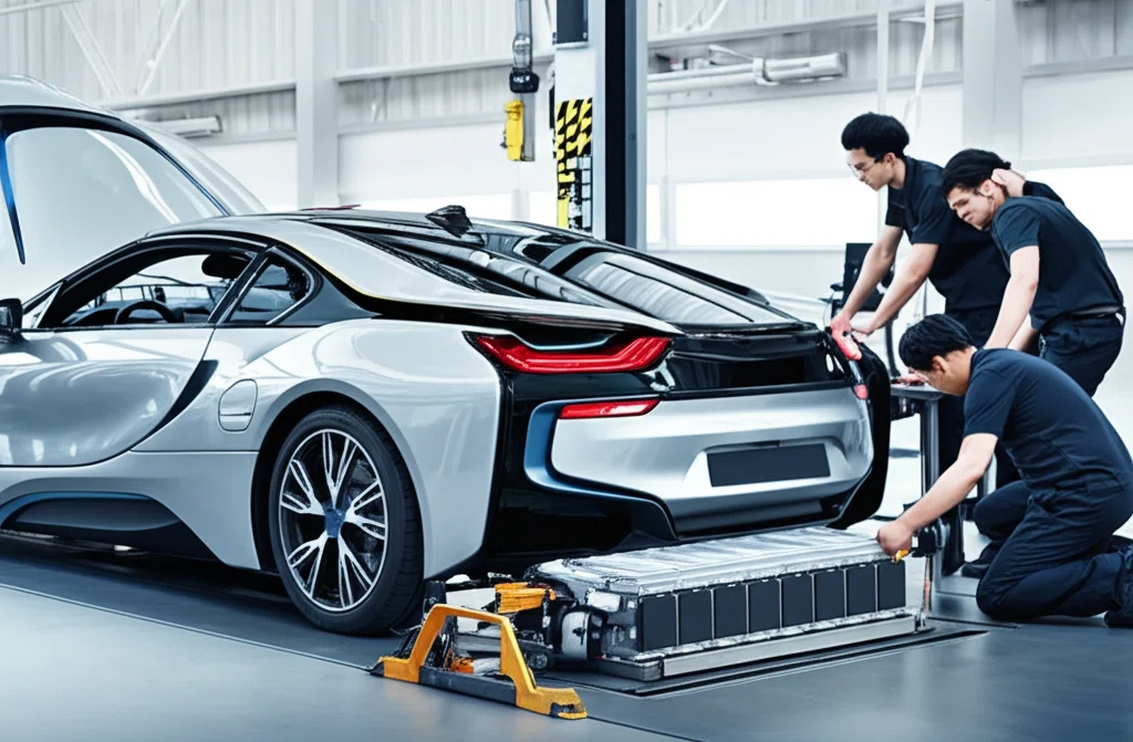 BMW i8バッテリー交換作業の様子