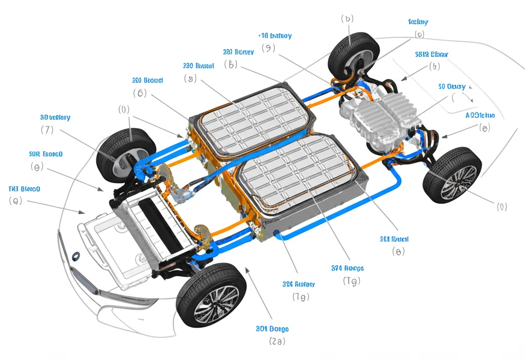 BMW i8のバッテリーシステム詳細図