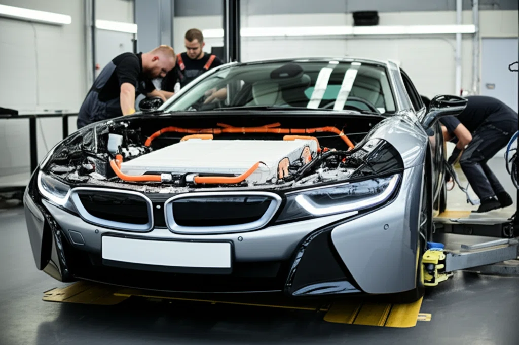 BMW i8バッテリー交換作業の様子