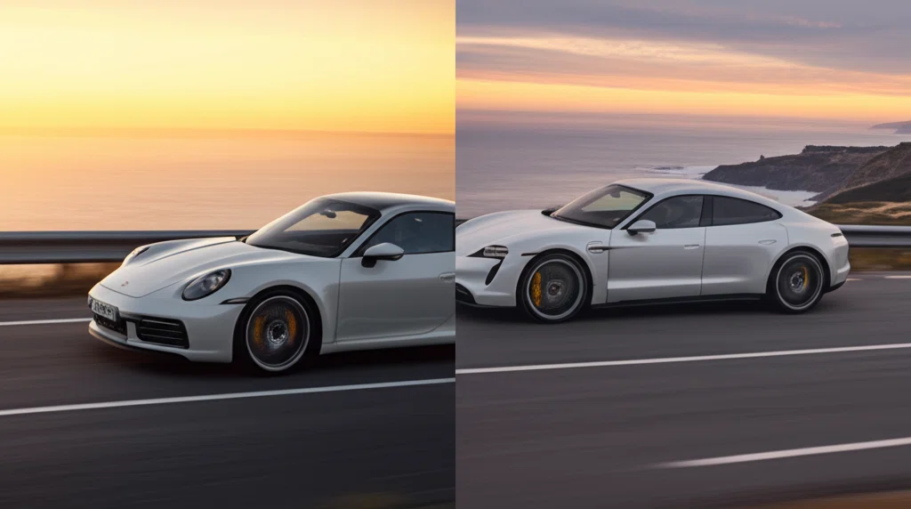 ポルシェ911とタイカンの外観比較