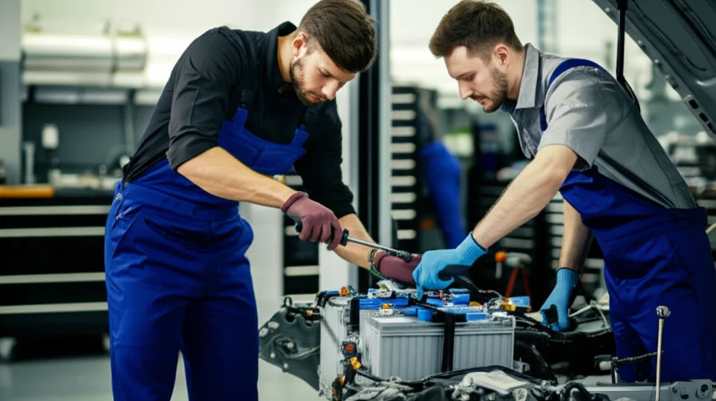 BMW i8バッテリー交換作業の様子