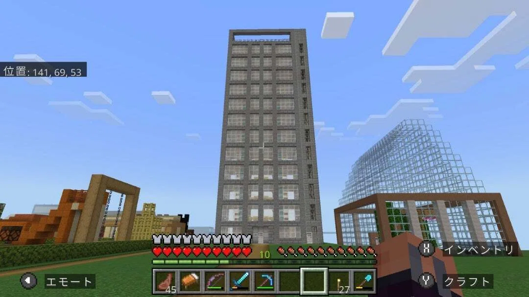 I built a cafe in front of the building [Minecraft Bedrock Edition]｜おまつセブン