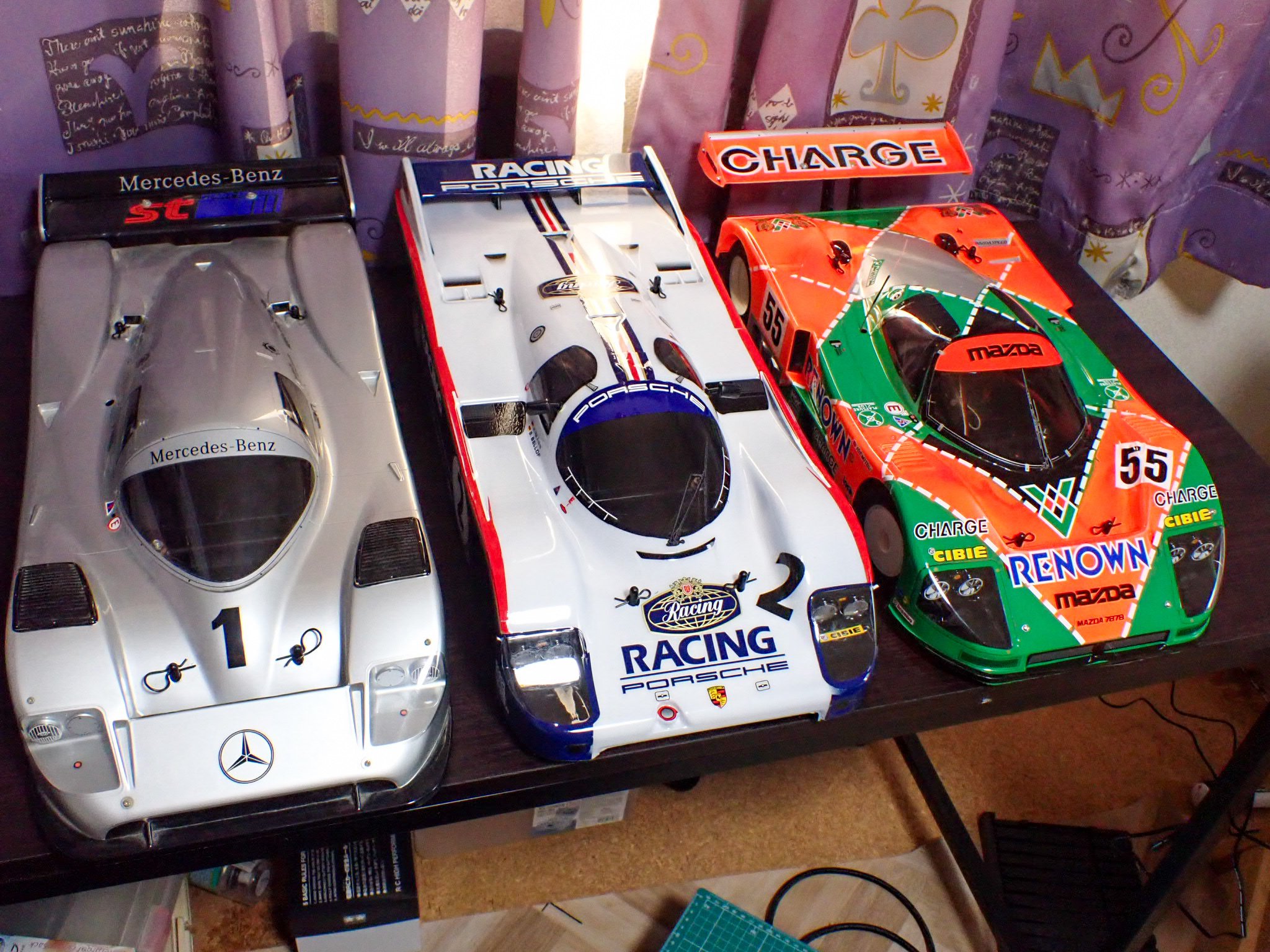 タミヤ 1/10 MAZDA787B ミラー付き TAMIYA MAZDA787Bにフェンダーミラーを取り付ける - YouTube