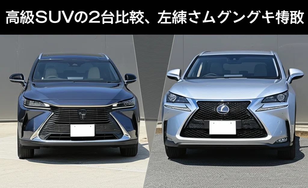 ハリアーとレクサスNXの外観比較イメージ