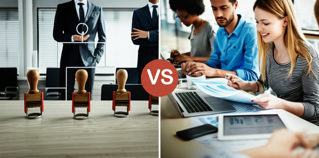 古い企業文化と新しい企業文化の対比