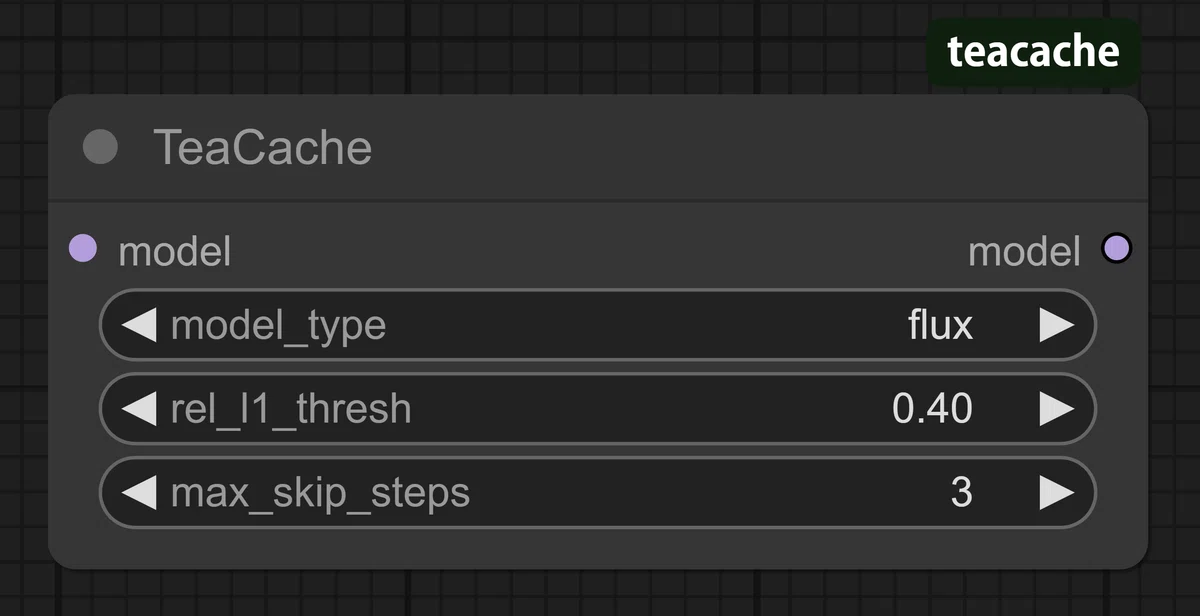 Screenshot of teacache custom node in comfyui