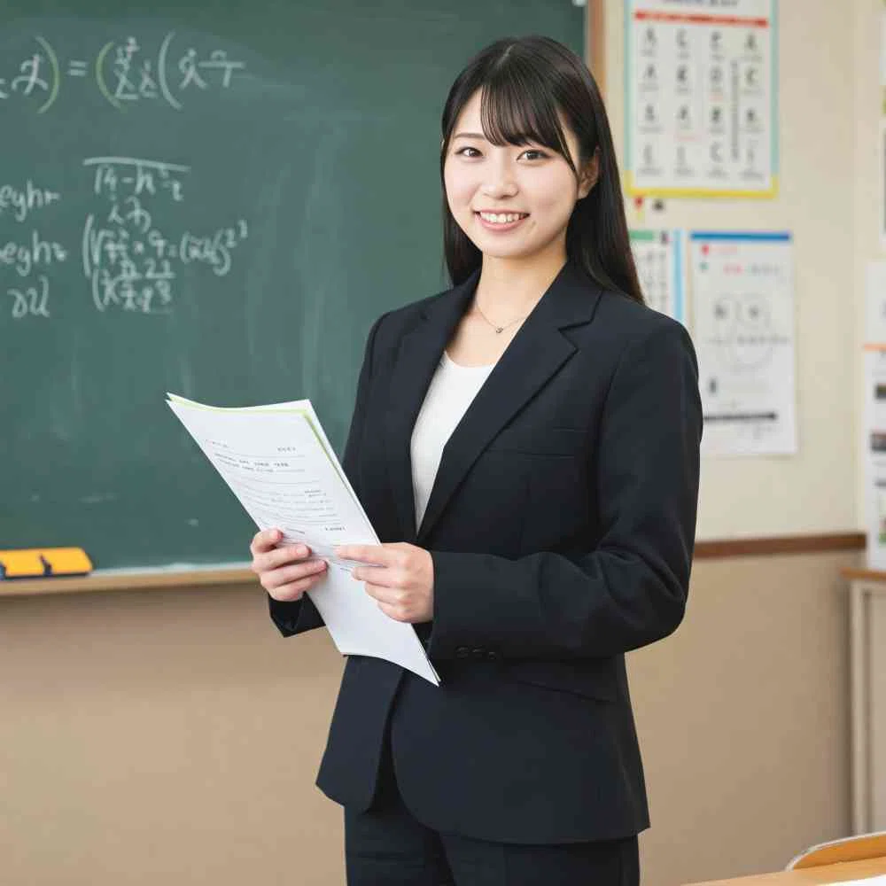 女性教師 高校 先生 高校教諭 高校講師 教室 女性  フリー写真、フリー素材：南城市 雑貨 愛が届ける02